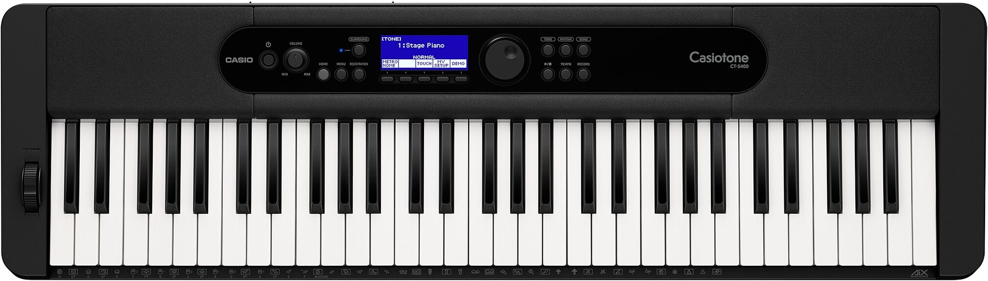 Teclado Casio CT S400 C/Adaptador Midi Bluetooth S/Fio WU BT10 | Musiitech