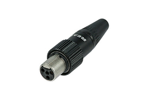 Conector Neutrik Rean RT4FC-B Tini TQG (mini XLR) Fêmea Cabo/Linha Trava