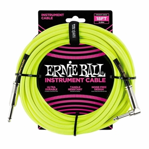 Cabo Instrumento Ernie Ball 18 PO6058 Amarelo Trançado R/L 5,48M