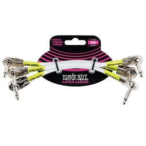 Cabo Pedal Ernie Ball 6 P 06052 15,24cm L/L Branco 3-Pack