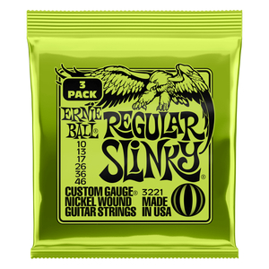 Encordoamento Guitarra Ernie Ball 010-046 Regular Slinky Pct c/3 PO3221