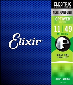 Encordoamento Elixir Guitarra 011 049 19102 Optiweb Medium - 12094