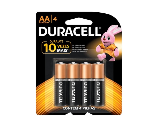 Pilha Duracell MN1500 embalagem com 4 unidades Tamanho AA 