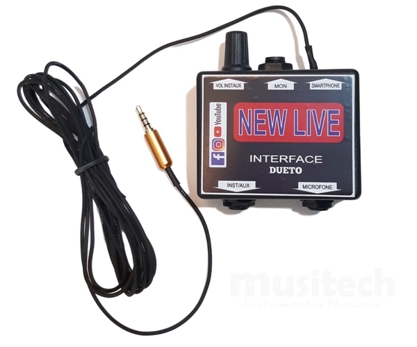 Interface de áudio New Live Dueto 2 canais c/ conector P3 - para Smartphone