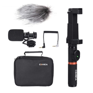 Kit Microfone Shotgun Para Smartphones Comica Cvm-vm10-k3