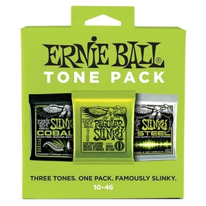 Encordoamento Guitarra Ernie Ball 010 Tone Pack 0.10-0.46 com 3 unidades - Regular Slinky, Slinky Cobalt, Slinky M-Steel