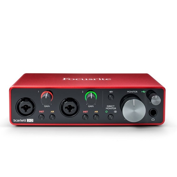 Interface de áudio USB Focusrite Scarlett 2I2 3º Geração 2 Canais 