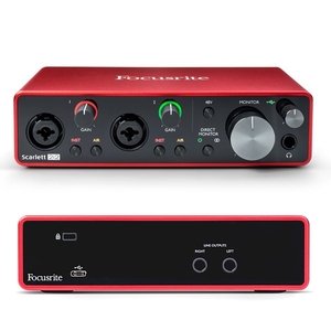 Interface de áudio USB Focusrite Scarlett 2I2 3º Geração 2 Canais 