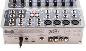 Mesa de som Peavey PV8USB com 8 Canais e Interface de áudio USB