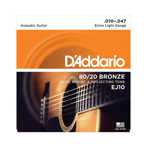 Encordoamento Violão DAddario EJ-10 Bronze 