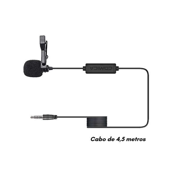 Microfone Lapela para Smartphone Comica V01-SP cabo 4,5 Metros