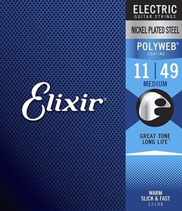 Encordoamento Elixir Guitarra 011 049 12100 Polyweb Medium - 15485