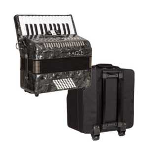 Acordeon Eagle EGA 0348 PBK 48 Baixos 3 Registros 26 Teclas com Bag