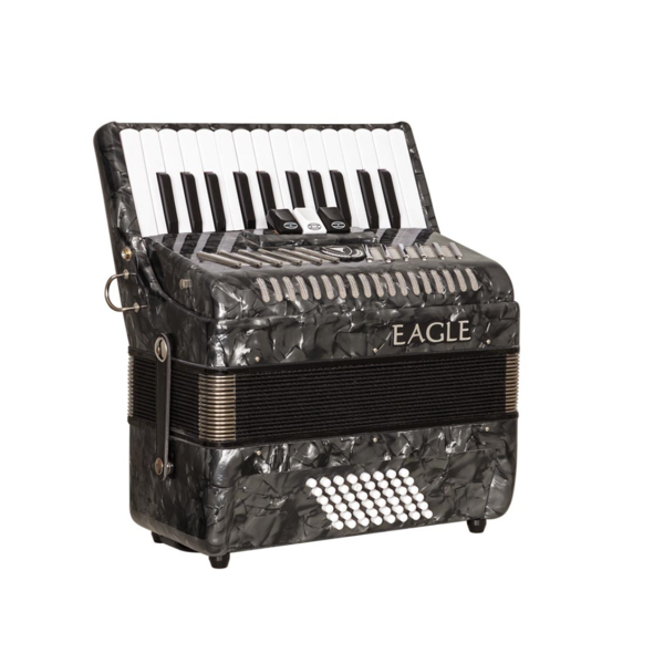 Acordeon Eagle EGA 0348 PBK 48 Baixos 3 Registros 26 Teclas com Bag