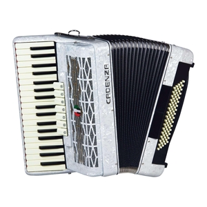 Acordeon Cadenza CD 8037 Branco 80 Baixos 37 Teclas 7 Registros + Bag