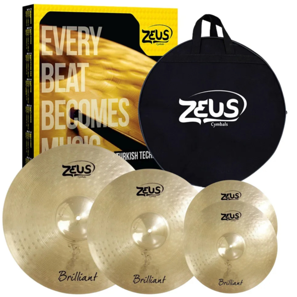 Kit de Pratos Zeus Brillant Set C 14 16 20 + Bag Liga B 20