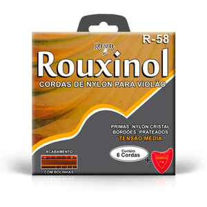 Encordoamento Violão Rouxinol Nylon Cristal-Prata R-58