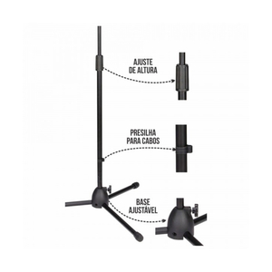 Pedestal para Microfone e Smartphone Smart SM-030B