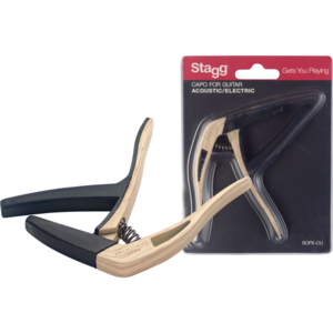 Capotraste Stagg SCPX-CU Claro Wood Curved Capo