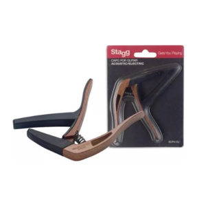 Capotraste Stagg SCPX-CU Dark Wood Curved Capo