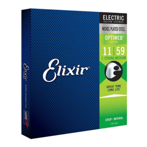 Encordoamento Elixir Guitarra 011-059 19106 7 Cordas Optweb - 15480