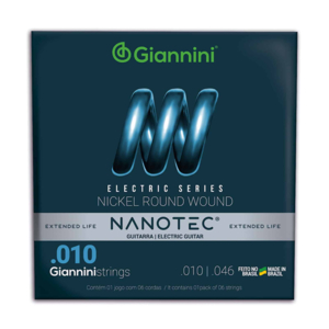 Encordoamento Giannini Guitarra GEEGST 10 PN Nanotec