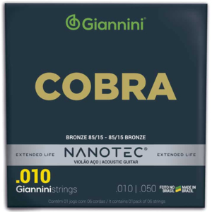 Encordoamento Giannini Violão GEEFLE PN Nanotec 010 Bronze