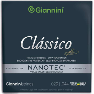 Encordoamento Giannini Violão GENWXPA PN Nanotec Clássico