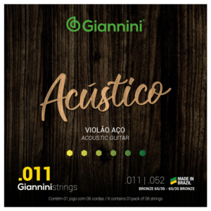 Encordoamento Giannini Violão GESPW Acústico Bronze 0,011