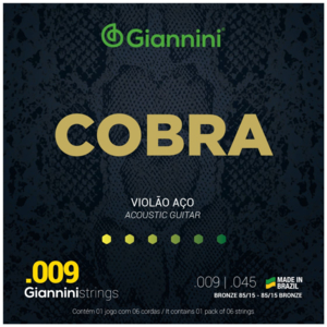 Encordoamento Giannini Violão GEEWAK Folk Cobra 0,009