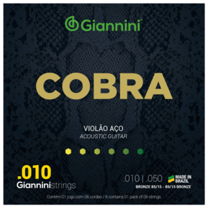 Encordoamento Giannini Violão GEEFLE 010 Bronze