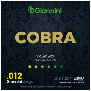 Encordoamento Giannini Violão GEEFLKS Folk Cobra 0,012