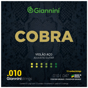 Encordoamento Giannini Violão GEEF12F Cobra Phosphor Bronze .010