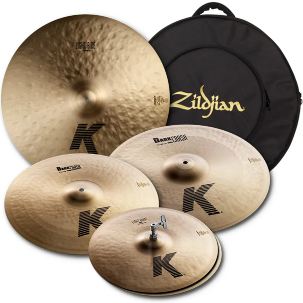 Kit Pratos Zildjian KP-100 15 HH + 17C+19C+22R K Series com Bag