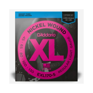 Encordoamento Daddario Baixo EXL 170-5 XL Nickel Round Wound 5 Cordas