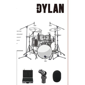 Kit MIcrofone Bateria Dylan DD-7 Com Case