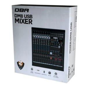 Mesa de Som DBR DM8 USB Interface USB/PC/Bluetooth/FX