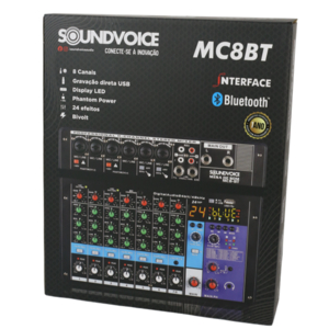 Mesa De Som Soudnvoice MC 8 BT Usb/Bt/Reverb/Delay