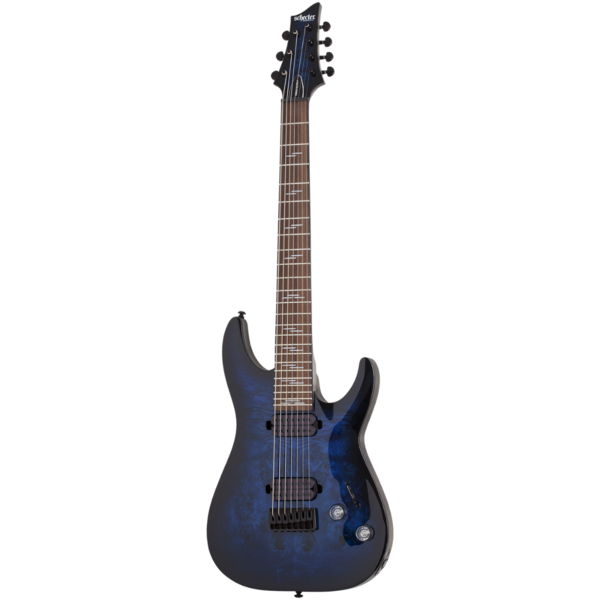 Guitarra Schecter Omen Elite-7 See Thru Blue Burst 7C #2458