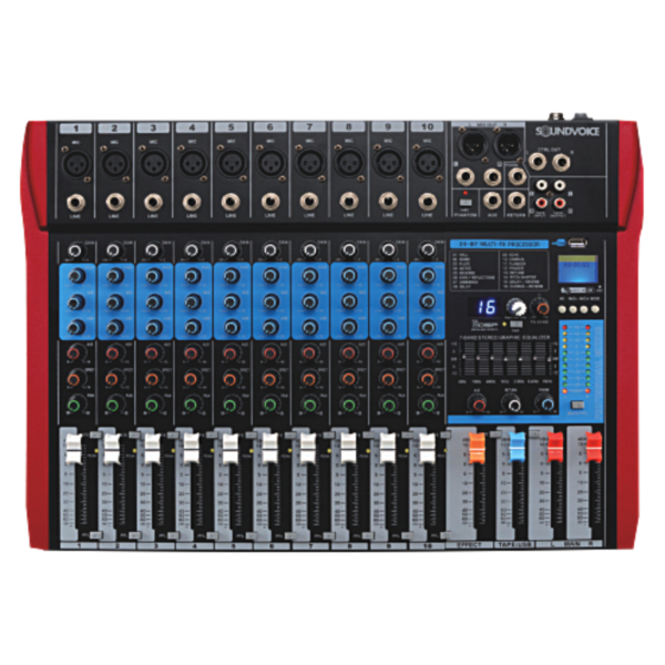 Mesa de Som Soundvoice MS-102 Plus Efeito/Blue/Eq 7 bandas