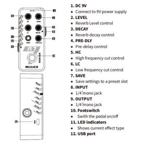 Pedal Mooer R7 Digital Reverb