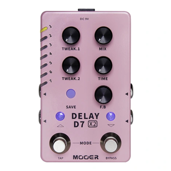 Pedal Mooer D7 X2 Delay Dual Footswitch Stereo