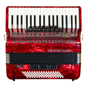 Acordeon Todeschini YW827 Vermelho 120 Baixos 41 Teclas 7 Registros