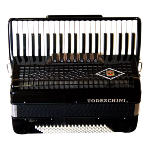 Acordeon Todeschini YW827 Preto 120 Baixos 41 Teclas 7 Registros