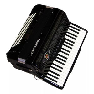 Acordeon Todeschini YW827 Preto 120 Baixos 41 Teclas 7 Registros