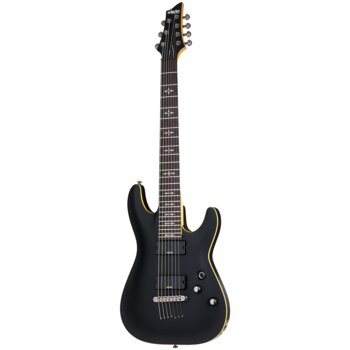 Guitarra Schecter Demon-7 FR Aged Black Satin ABKS 7 Cordas #3214