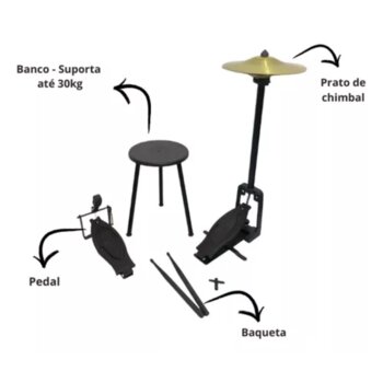 Bateria RMV Infantil Rock Kids Amarelo PBNK14014