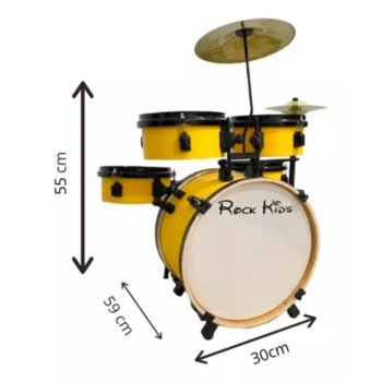 Bateria RMV Infantil Rock Kids Amarelo PBNK14014