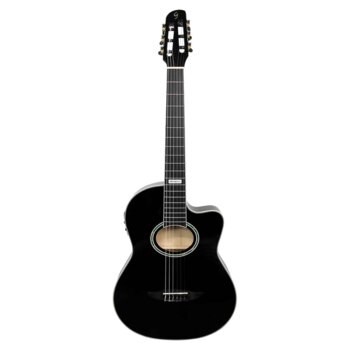 Violão Giannini GNF-3 CEQ BK EL-AC Flat Nylon Cutway
